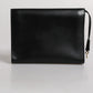 Dolce & Gabbana Black Leather Logo Plaque Document Briefcase Bag