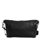 Dolce & Gabbana Black Leather Logo Plaque Shoulder Crossbody Bag