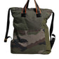 Dolce & Gabbana Military Green Patchwork Rucksack Backpack Bag