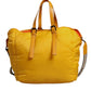 Dolce & Gabbana Yellow Orange Nylon Logo Plaque Hand Shoulder Duffle Bag