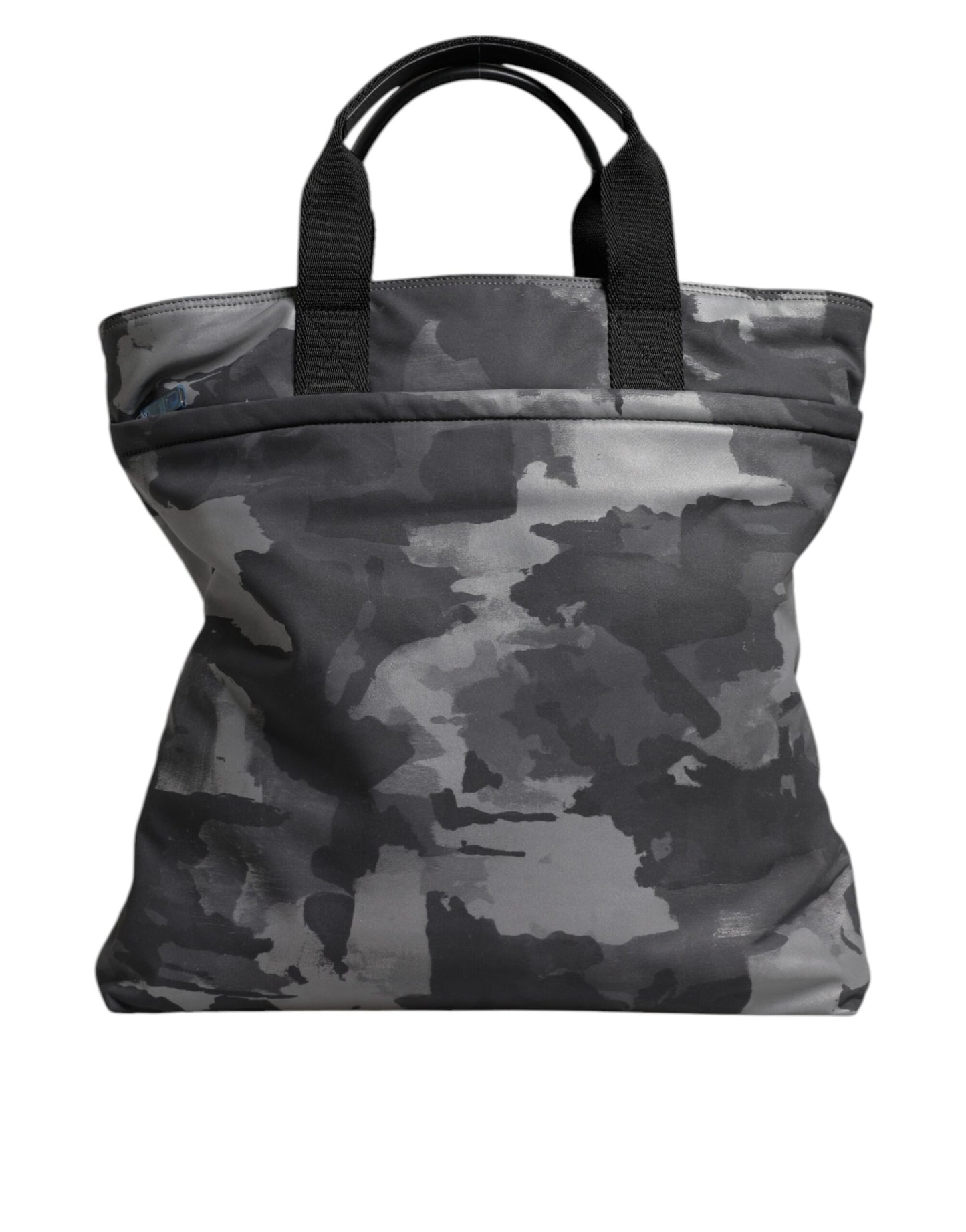 Dolce & Gabbana Gray Camo Cotton Multiple Compartments Tote Bag