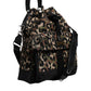 Dolce & Gabbana Multicolor Leopard Cotton Shoulder Bucket Bag