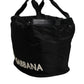Dolce & Gabbana Black Nylon White Iconic Logo Shoulder Bucket Bag