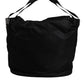 Dolce & Gabbana Black Nylon White Iconic Logo Shoulder Bucket Bag