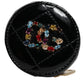 Dolce & Gabbana Black Lamb Leather DG Crystal Round Coin Purse Wallet