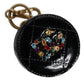 Dolce & Gabbana Black Lamb Leather DG Crystal Round Coin Purse Wallet