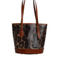 Dolce & Gabbana Brown Leopard Leather Shoulder Strap Tote Bag