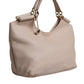 Dolce & Gabbana Light Pink Deer Leather Logo Plaque Tote Top Handle Bag
