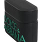 Dolce & Gabbana Black Orange Silicone Embossed Logo Airpods Case