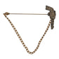Dolce & Gabbana Black Gold Brass Copper Revolver Brooch Lapel Pin