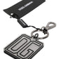 Dolce & Gabbana Gray Black DG Rubber Logo Silver Men's Keychain Keyring