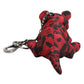 Dolce & Gabbana Red Black Polyester Animal Silhouette Keychain Keyring