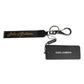 Dolce & Gabbana Black Logo Nylon Silver Brass Men Holder Keychain Keyring