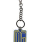 Dolce & Gabbana Blue Yellow DG Rubber Logo Silver Men's Keychain Keyring