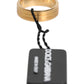 Dolce & Gabbana Gold Tone Brass Red Crystal DG Logo Ring