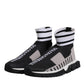 Dolce & Gabbana Black Gray Sorrento Socks Women Sneakers Shoes