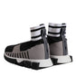 Dolce & Gabbana Black Gray Sorrento Socks Women Sneakers Shoes