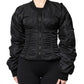 Dolce & Gabbana Black Nylon Full Zip Bustier Corset Jacket