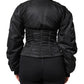 Dolce & Gabbana Black Nylon Full Zip Bustier Corset Jacket