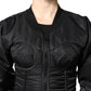 Dolce & Gabbana Black Nylon Full Zip Bustier Corset Jacket