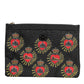 Dolce & Gabbana Black Red Nylon Sacred Heart Clutch Pouch Bag