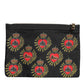 Dolce & Gabbana Black Red Nylon Sacred Heart Clutch Pouch Bag