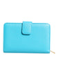 Dolce & Gabbana Light Blue Leather Bifold Continental Clutch Wallet