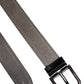 Dolce & Gabbana Gray Leather Silver Tone Metal Buckle Belt