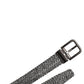 Dolce & Gabbana Black White Silver Tone Metal Buckle Belt