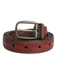 Dolce & Gabbana Burgundy Leather Metal Logo Buckle Belt
