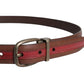 Dolce & Gabbana Burgundy Leather Metal Logo Buckle Belt