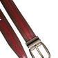 Dolce & Gabbana Burgundy Leather Metal Logo Buckle Belt