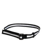 Dolce & Gabbana Black Yellow Logo Striped Metal Buckle Belt