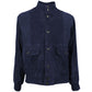 Emilio Romanelli Blue Calfskin Men Bomber Jacket