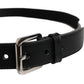 Dolce & Gabbana Black White Printed Metal Logo Buckle Belt