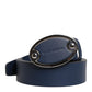 Dolce & Gabbana Blue Leather Classic Metal Logo Buckle Belt