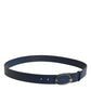 Dolce & Gabbana Blue Leather Classic Metal Logo Buckle Belt