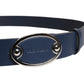 Dolce & Gabbana Blue Leather Classic Metal Logo Buckle Belt
