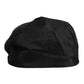 Dolce & Gabbana Black Cotton Newsboy Capello Cabbie Hat