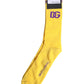 Dolce & Gabbana Yellow Cotton DG Logo Mid Calf Socks