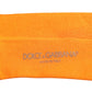 Dolce & Gabbana Orange Cotton Logo Over The Calf Socks