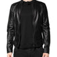 Dolce & Gabbana Black Sheep Leather Biker Full Zip Jacket