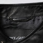 Dolce & Gabbana Black Sheep Leather Biker Full Zip Jacket