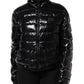 Dolce & Gabbana Black Logo Plaque Full Zip Puffer Jacket