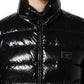 Dolce & Gabbana Black Logo Plaque Full Zip Puffer Jacket