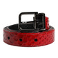 Dolce & Gabbana Red Exotic Leather Brass Metal Buckle Belt