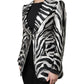 Dolce & Gabbana Black White Polyester Women Blazer Jacket