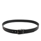 Dolce & Gabbana Black Classic Leather Metal Buckle Belt