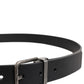 Dolce & Gabbana Black Classic Leather Metal Buckle Belt