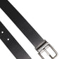 Dolce & Gabbana Black Classic Leather Metal Buckle Belt